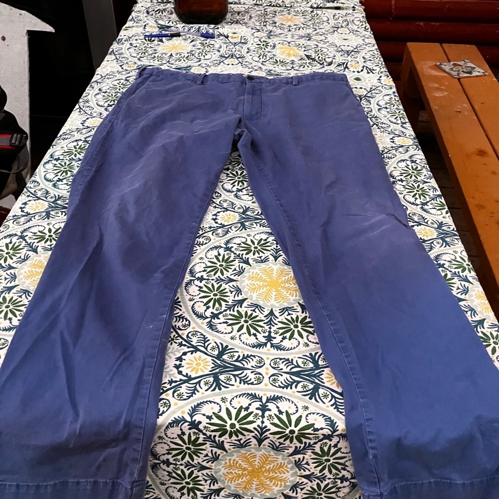 1980’s Polo Ralph Lauren Men's Classic Blue Chinos *damaged* stretch slim fit 38 - Picture 4 of 10